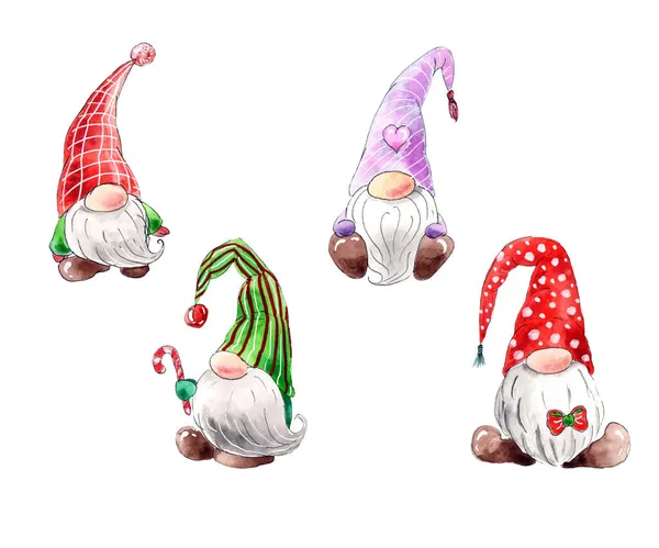 Aquarel Illustratie Set Kerststickers — Stockfoto