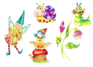 suluboya resimli hayvan etiketleri.