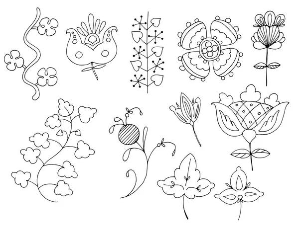 Grafiklerde bitkilerin bir dizi vektör çiçekleri