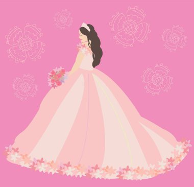 Düz bir gelinin resmi.