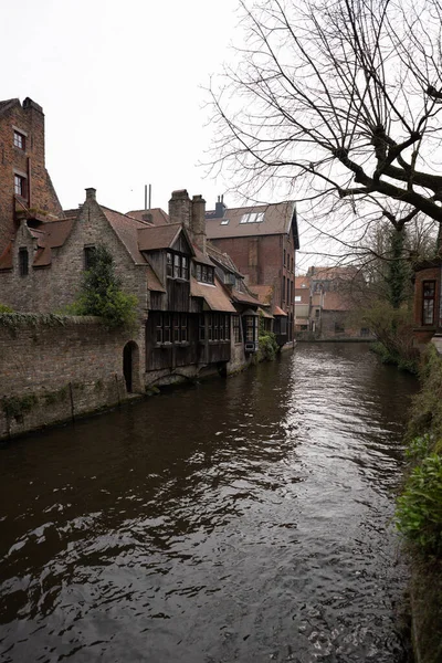 View Old Buildings Canals Brugge Belgium — Stock Photo, Image