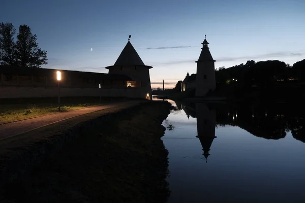 Pskov Rusia Centro Ciudad Una Noche Verano —  Fotos de Stock