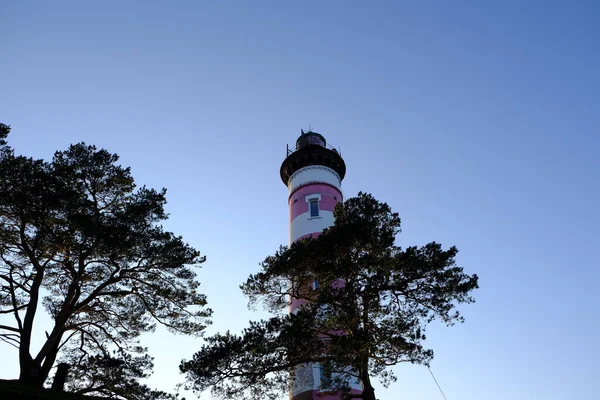 Vuurtoren Bij Het Dorp Shepelevo Kust Van Finse Golf District — Stockfoto