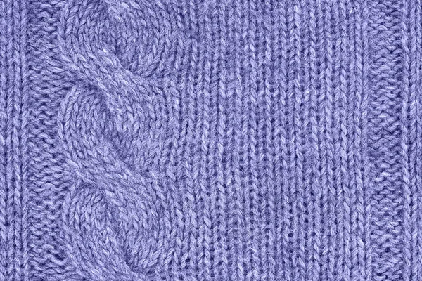 Lilac very peri knitted texture, handmade knitwear. Background — Zdjęcie stockowe