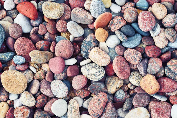 Multicolored Colorful Sea Pebbles Nature Background Small Stones Top View — 스톡 사진