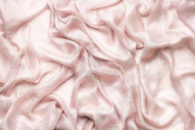 Pembe ipek kumaş arka plan. Boşluğu kopyala, üst görünüm