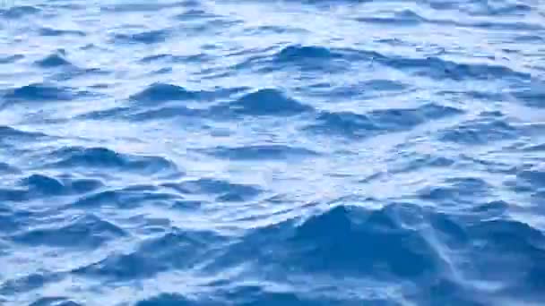 海の中の青い水の波の表面 — ストック動画