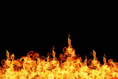 alevler siyah arkaplanda