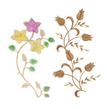 çiçek kumaşı beyaz arkaplanda izole