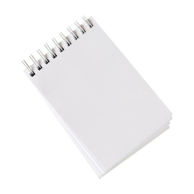 boş spiral dizüstü bilgisayar beyaz arkaplanda izole edildi