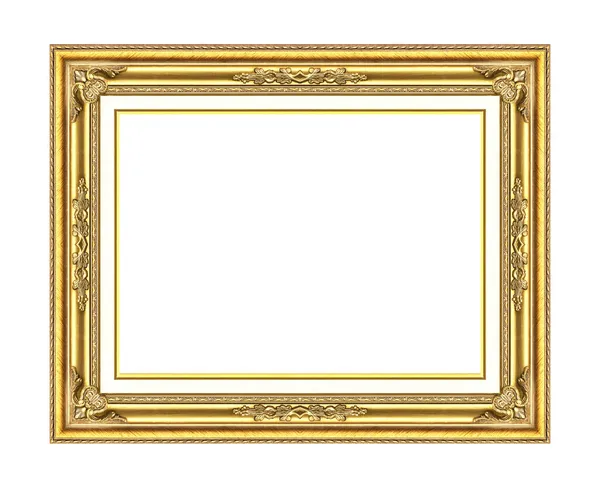Античная Золотая Рамка Белом Фоне — стоковое фото