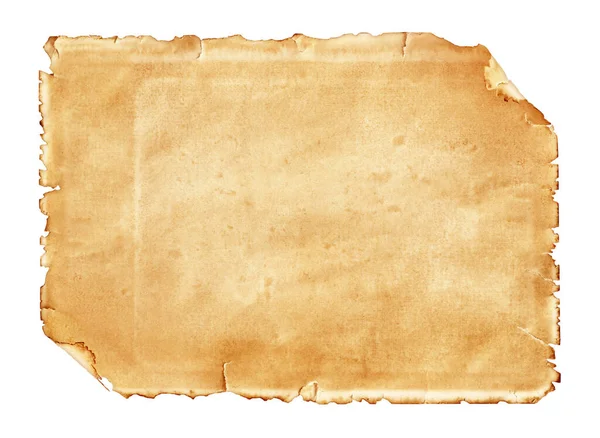old parchment paper sheet vintage aged or texture isolated on white  background Stock Photo