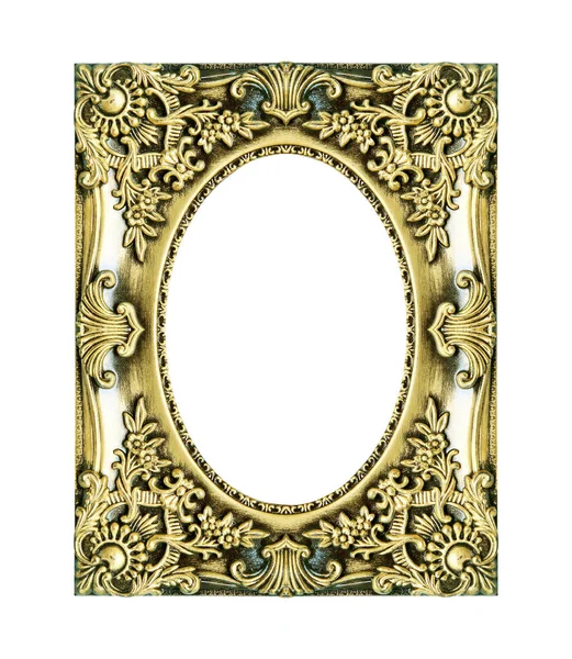 Picture Gold Frame Isolated White Background — Stock Photo, Image
