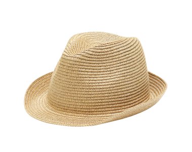 Hasır Şapka beyaz arkaplanda izole edildi