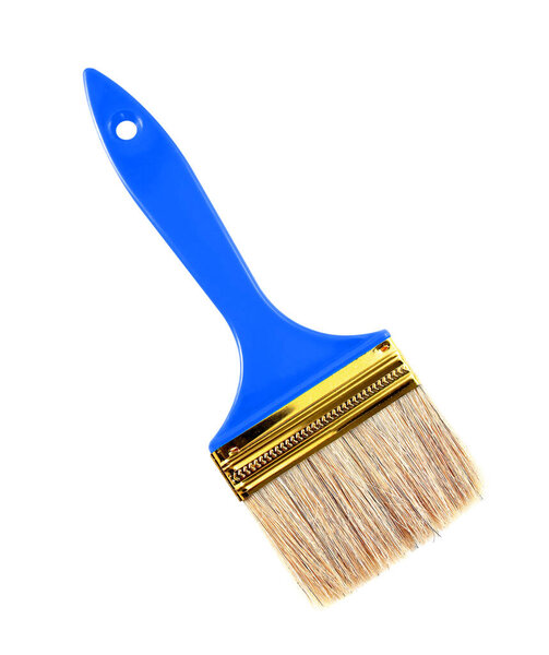 blue paint brush isolated on white background