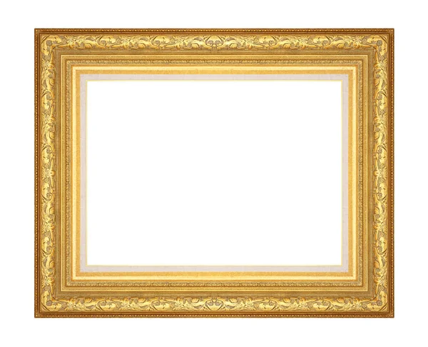 Антикварная Золотая Рамка Белом Фоне — стоковое фото