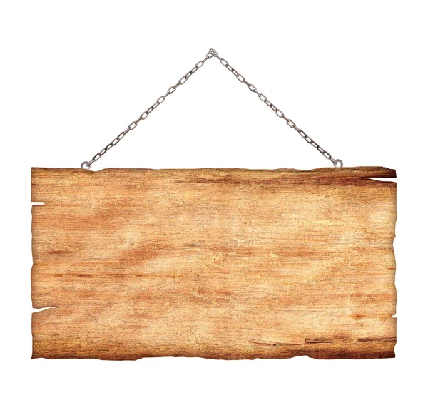 Drewniany Znak Izolowany Białym Tle — Zdjęcie stockowe