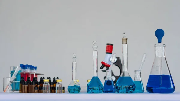 Chemistry Test Tube Pipe Gradient Background Liquid Experiment Science Orvosi — Stock Fotó