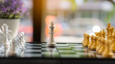 Metnini kopyalamak için alanı olan satranç tahtası oyunu. ve stratejik planlama başarılı iş rekabet liderleri kavramına öncülük ediyor..