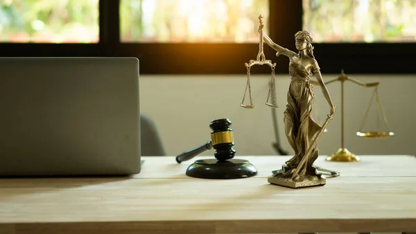 Blind Justice Symbol Metal Statue Stunning Photograph Statue Goddess Holding — Stock Photo, Image