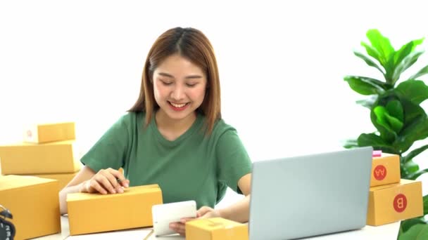 Les Jeunes Entreprises Asiatiques Commencent Par Une Entreprise Ligne Une — Video