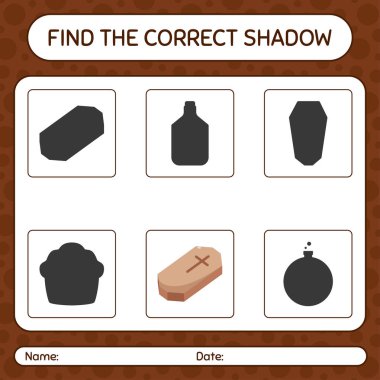 Tabutla doğru gölgeler oyununu bul. Anaokulu öğrencilerinin çalışma listesi, çocukların faaliyet listesi.