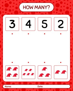 Noel Baba şapkalı kaç tane sayma oyunu var? Anaokulu öğrencilerinin çalışma listesi, çocukların faaliyet listesi.