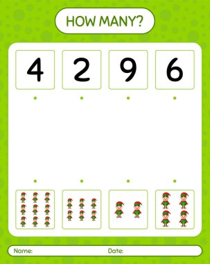 Elf 'le kaç tane sayma oyunu var? Anaokulu öğrencilerinin çalışma listesi, çocukların faaliyet listesi.