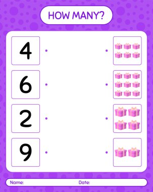 Hediye kutusu olan kaç tane sayma oyunu var? Anaokulu öğrencilerinin çalışma listesi, çocukların faaliyet listesi.