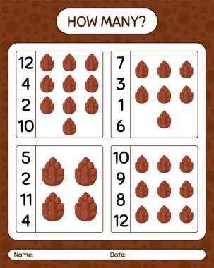 Çam kozalağıyla kaç tane sayma oyunu. Anaokulu öğrencilerinin çalışma listesi, çocukların faaliyet listesi.