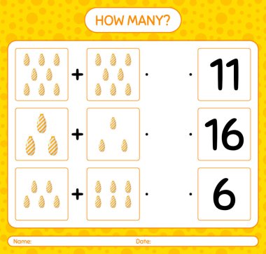 Yılbaşı süsüyle kaç tane sayma oyunu. Anaokulu öğrencilerinin çalışma listesi, çocukların faaliyet listesi.