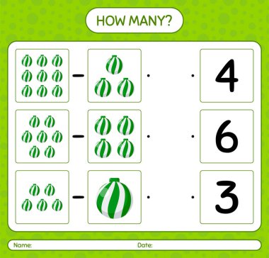 Yılbaşı süsüyle kaç tane sayma oyunu. Anaokulu öğrencilerinin çalışma listesi, çocukların faaliyet listesi.