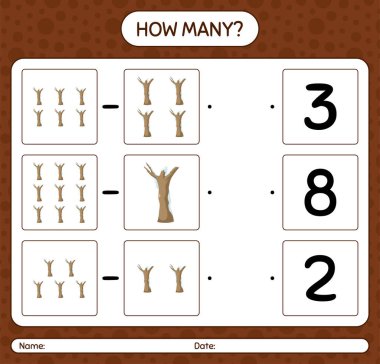 Ölü ağaçla kaç tane sayma oyunu. Anaokulu öğrencilerinin çalışma listesi, çocukların faaliyet listesi.