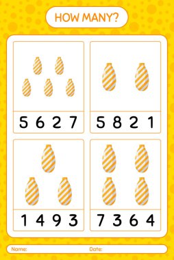Yılbaşı süsüyle kaç tane sayma oyunu. Anaokulu öğrencilerinin çalışma listesi, çocukların faaliyet listesi.