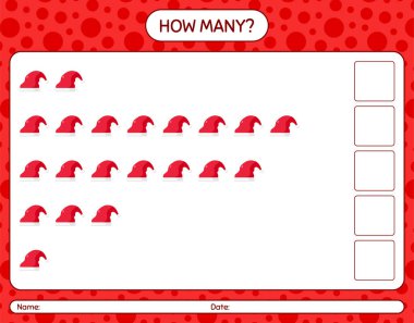 Noel Baba şapkalı kaç tane sayma oyunu var? Anaokulu öğrencilerinin çalışma listesi, çocukların faaliyet listesi.