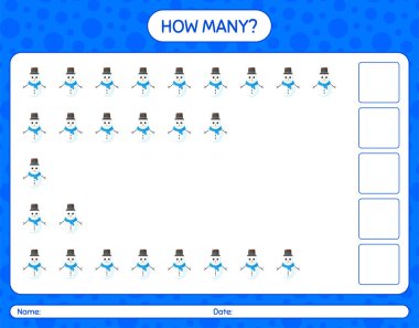 Kardan adamla kaç tane sayma oyunu var? Anaokulu öğrencilerinin çalışma listesi, çocukların faaliyet listesi.