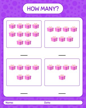 Hediye kutusu olan kaç tane sayma oyunu var? Anaokulu öğrencilerinin çalışma listesi, çocukların faaliyet listesi.