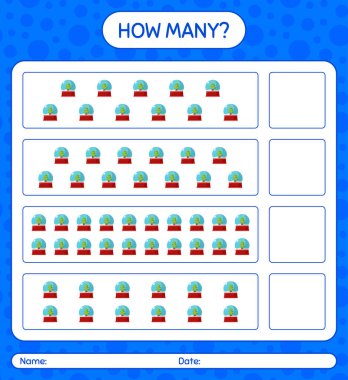 Cam kartopu ile kaç tane sayma oyunu. Anaokulu öğrencilerinin çalışma listesi, çocukların faaliyet listesi.