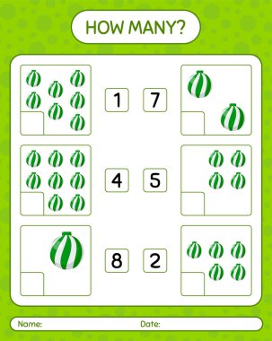 Yılbaşı süsüyle kaç tane sayma oyunu. Anaokulu öğrencilerinin çalışma listesi, çocukların faaliyet listesi.