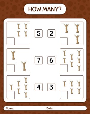 Ölü ağaçla kaç tane sayma oyunu. Anaokulu öğrencilerinin çalışma listesi, çocukların faaliyet listesi.