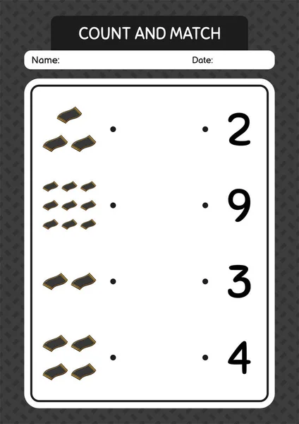 Compter Match Jeu Avec Tapis Prière Feuille Travail Pour Enfants — Image vectorielle