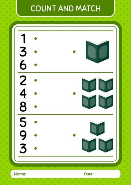 Count Match Game Quran Worksheet Preschool Kids Kids Activity Sheet — Stock Vector
