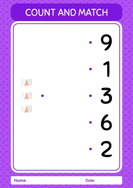 Count Match Game Quran Worksheet Preschool Kids Kids Activity Sheet — Stock Vector