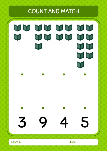 Tel Match Spel Met Koran Werkblad Voor Kleuters Activiteitenblad Voor — Stockvector