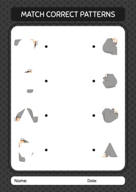 Dua ile şablon oyunu eşleştir. Anaokulu öğrencilerinin çalışma listesi, çocukların faaliyet listesi.