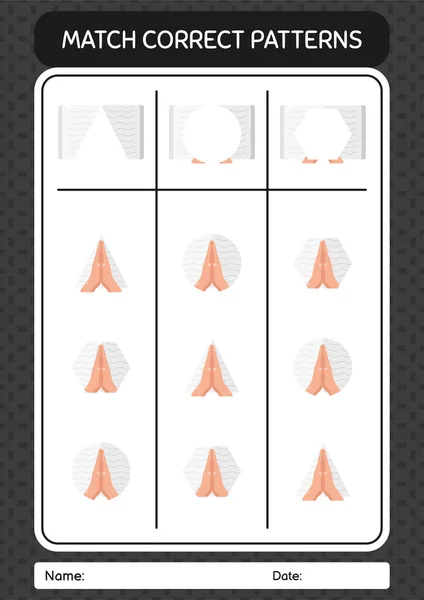 Match Jeu Modèle Avec Coran Feuille Travail Pour Enfants Âge — Image vectorielle