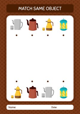 Aynı nesne oyunu ramazan simgesi ile eşleştir. Anaokulu öğrencilerinin çalışma listesi, çocukların faaliyet listesi.