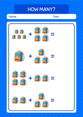 Sırt çantalı kaç tane sayma oyunu var? Anaokulu öğrencilerinin çalışma listesi, çocukların faaliyet listesi.