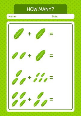 Muz yaprağıyla kaç tane sayma oyunu. Anaokulu öğrencilerinin çalışma listesi, çocukların faaliyet listesi.