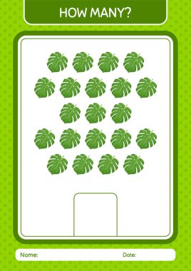 Canavar yaprağıyla kaç tane sayma oyunu. Anaokulu öğrencilerinin çalışma listesi, çocukların faaliyet listesi.